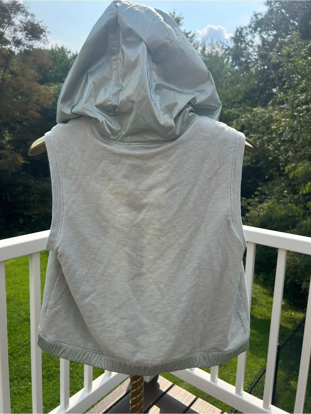 Sleeveless Hooded Kids Jacket Vest - Light Sage Green